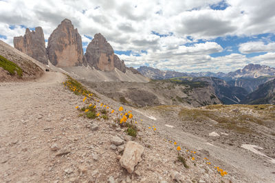 Scenic view of landscape and mountains against sky