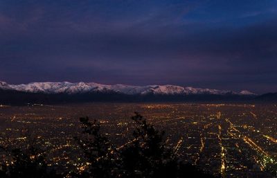 Scenic view of landscape against sky at night