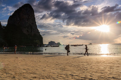 Scenic view of sea at sunset