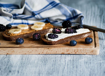 Close-up of food on table