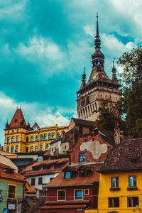 Low angle view of buildings against sky