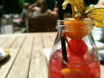 Close-up of refreshing lemonade