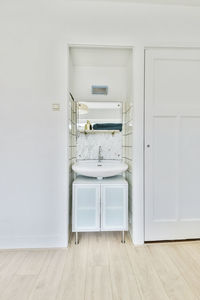 View of sink in modern house