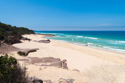 Scenic view of beach against sky