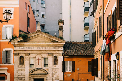 Different architectural styles in monti, rome, italy