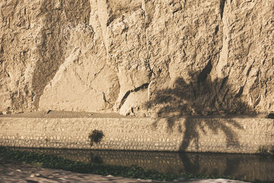 Rock formation on land