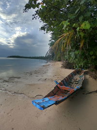 Scenic view of beach against sky