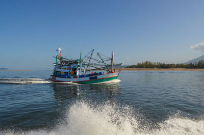 Thai fishing boat at phangnga bay, thailand