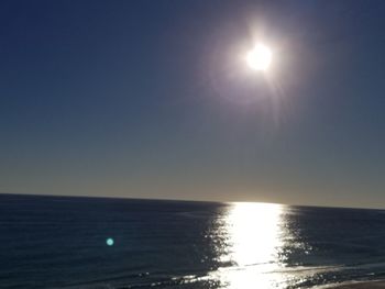 Scenic view of sea against sky at sunset