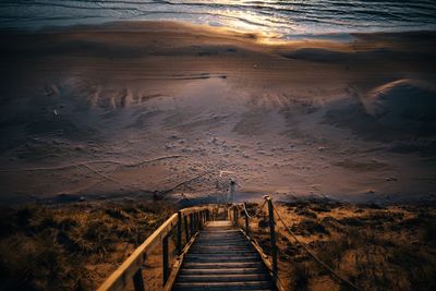 Footbridge over landscape