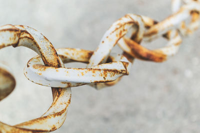 Close-up of rusty chain