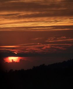 Scenic view of cloudy sky at sunset