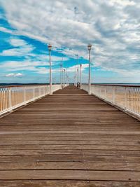 View of pier on sea against in arcachon on france