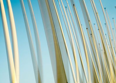 Low angle view of metallic structure against sky