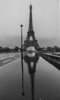 Reflection of tower in water