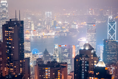 Aerial view of buildings in city