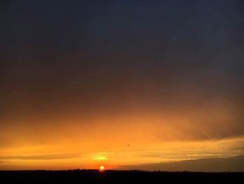 Silhouette of landscape at sunset