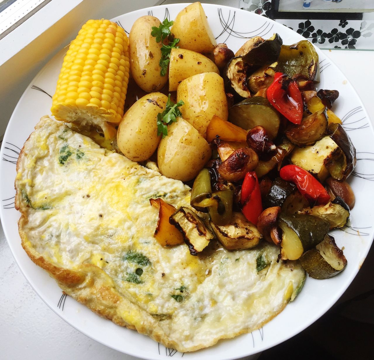 food, food and drink, freshness, healthy eating, plate, indoors, close-up, fruit, high angle view, indulgence, yellow, still life, ready-to-eat, serving size, prepared potato, temptation, meal, cooked, served