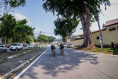 People walking on road