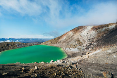 Panoramic view of rocky mountains against sky