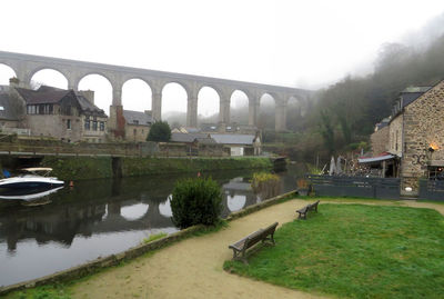 View of bridge over water against sky