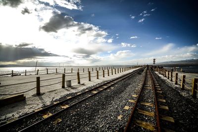 Railroad tracks against sky