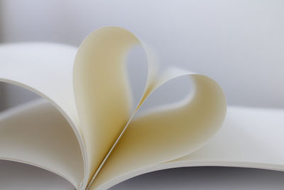 Close-up of heart shape on white background