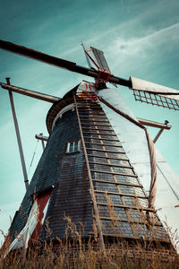 Low angle view of traditional windmill