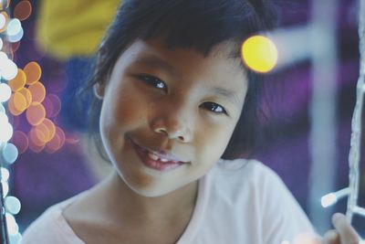 Close-up portrait of smiling boy