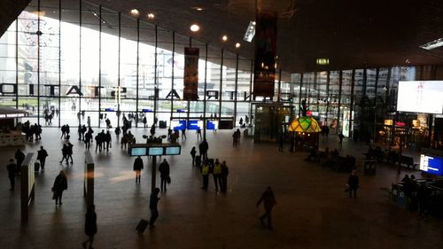 View of illuminated modern building
