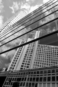 Low angle view of modern building against sky