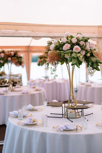 Place setting on table