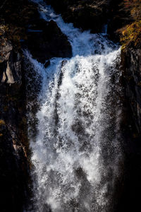 Scenic view of waterfall