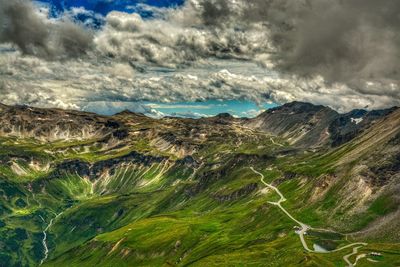 Scenic view of dramatic landscape against sky