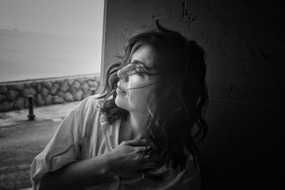 Woman looking at camera