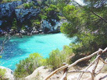 Sea against cliff