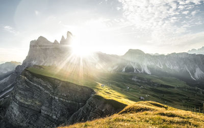 Scenic view of mountains against sky