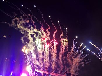 Low angle view of firework display