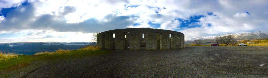 View of road against cloudy sky