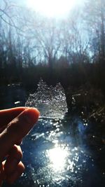 Cropped image of man in water