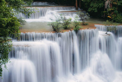 Low angle view of waterfall