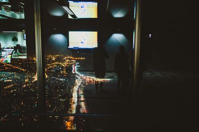 View of illuminated cityscape at night