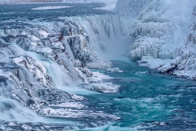 Scenic view of waterfall