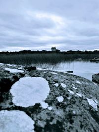 Surface level of river against sky