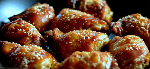 Close-up of chicken food