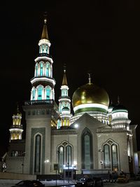 Low angle view of church at night