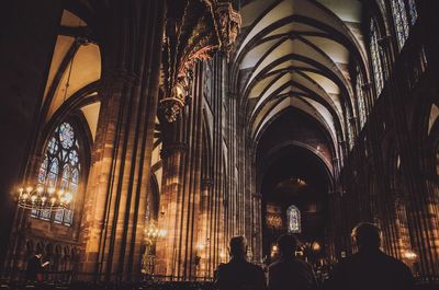 Rear view of people in church