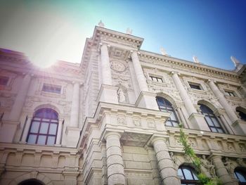 Low angle view of historic building against sky