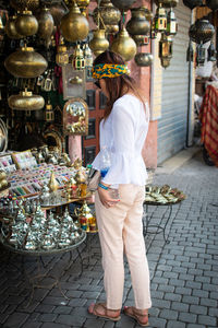 Tourist in medina of marrakech