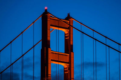 Golden gate bridge against blue sky